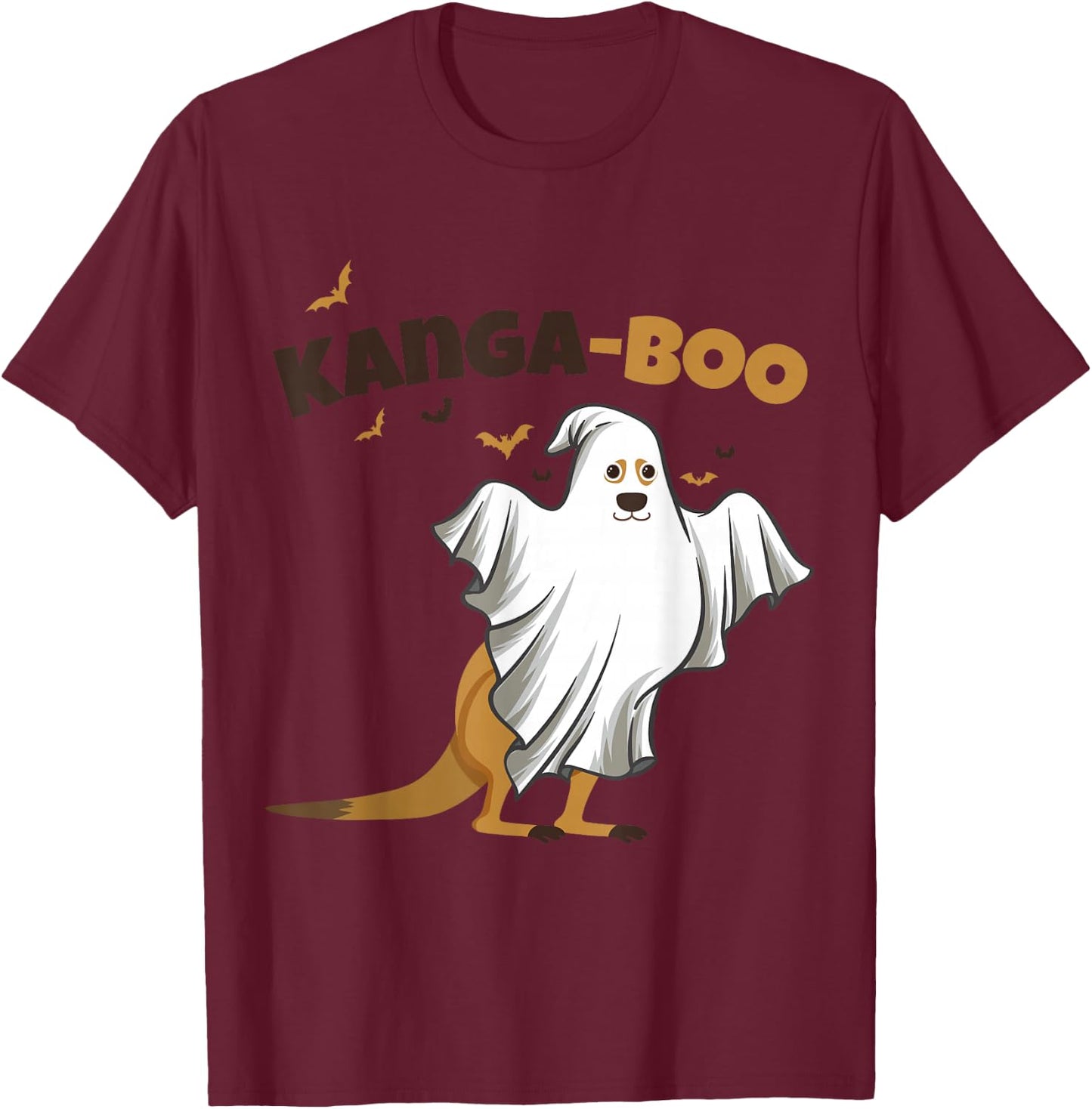 Kangaroo Lover Kanga boo animal Halloween kids Funny Ghost T-Shirt - T-Shirt | Maroon
