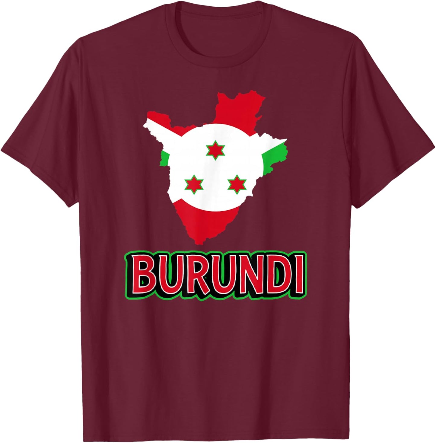 Burundian Flag Of Burundi African Travel T-Shirt - T-Shirt | Maroon