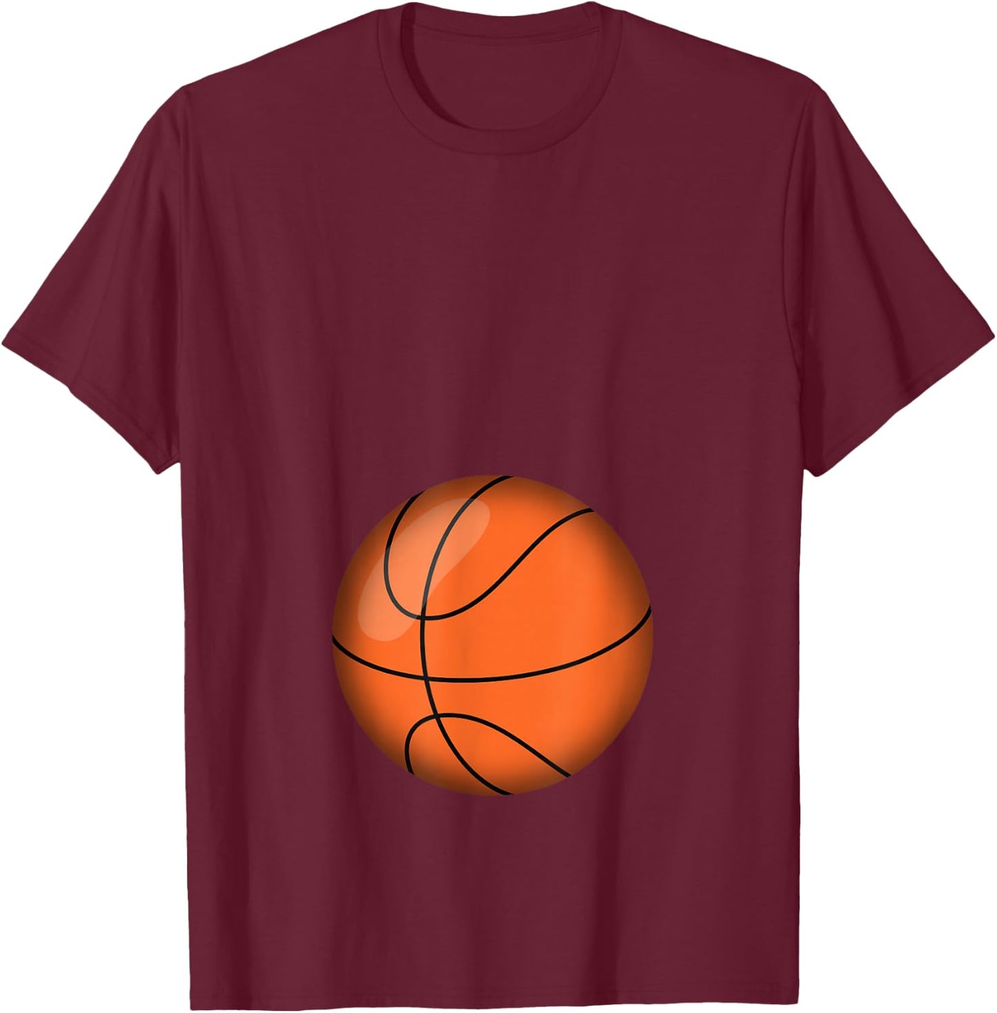 Funny Basketball Player Baby Belly Mum T-Shirt - T-Shirt | Maroon