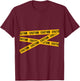 CAUTION! Graphic Caution Tape Warning T-Shirt - T-Shirt | Maroon