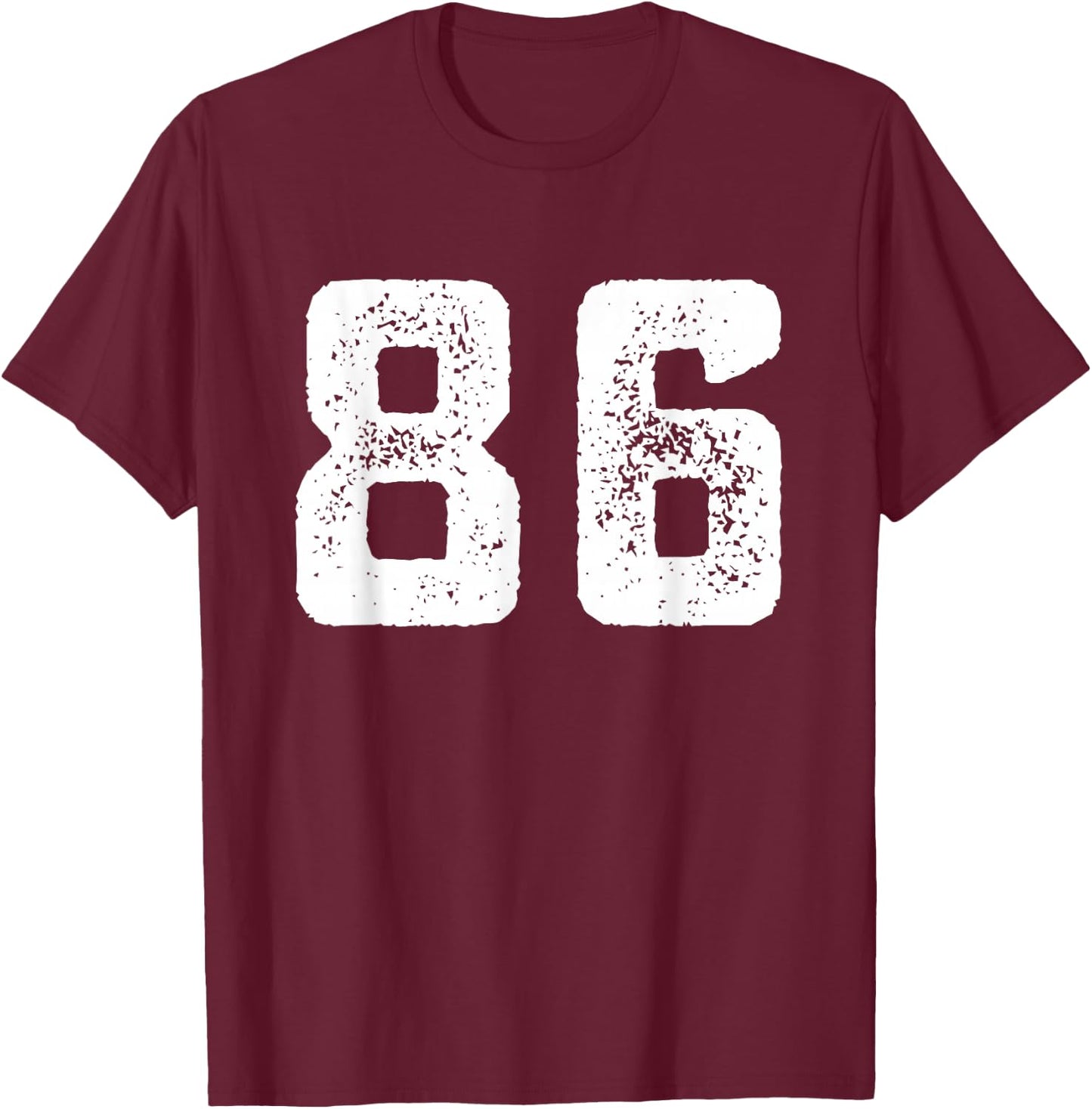 Number 86 Years Anniversary Sports Team Player T-Shirt - T-Shirt | Maroon