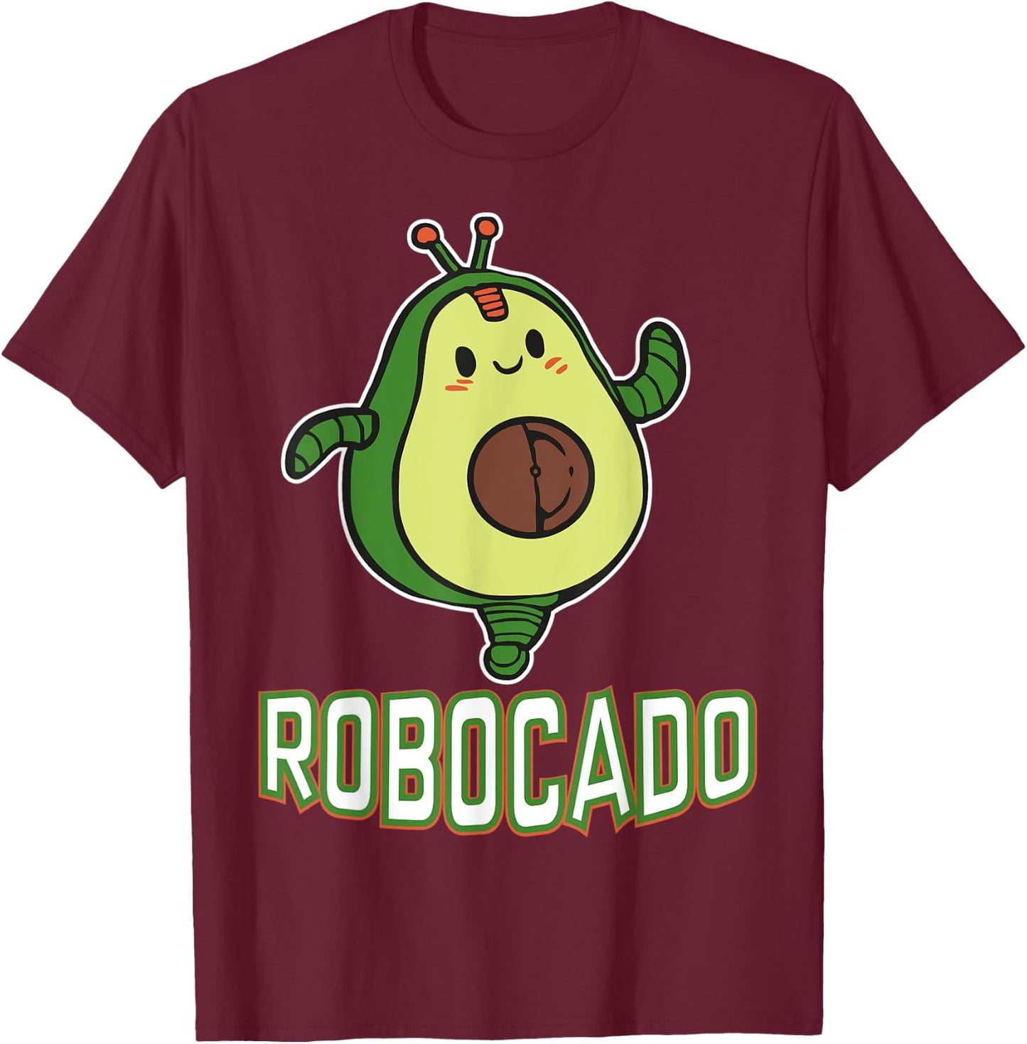 Robocado Funny Avocado Lover Robots and robotics Lover Vegan T-Shirt - T-Shirt | Maroon