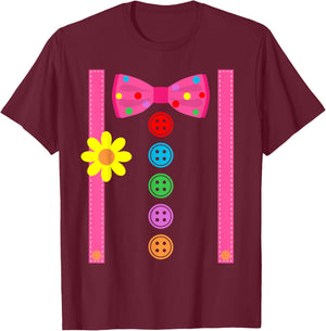 Clown Costume Halloween Funny Carnival Circus Tie Staff Kids T-Shirt - T-Shirt | Maroon