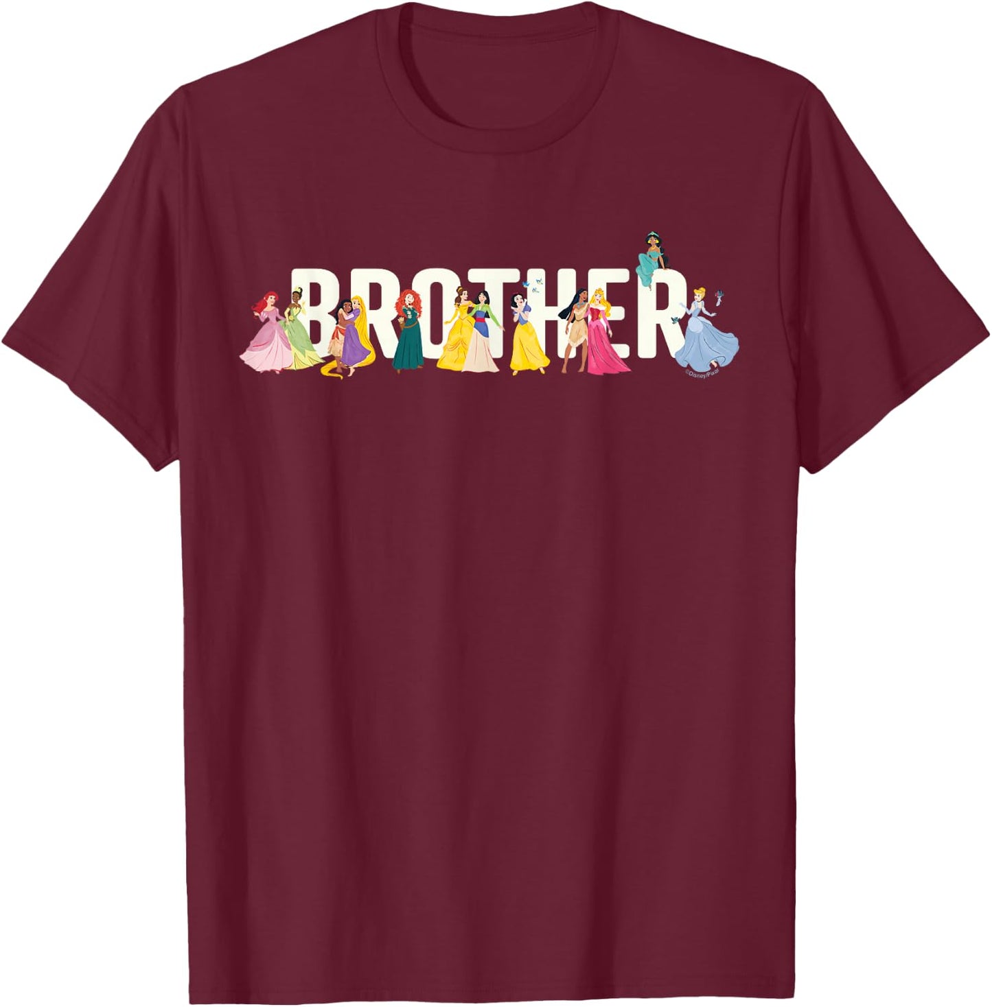 Disney Princess Squad Brother Family Trip Vacation Reunion T-Shirt - T-Shirt | Maroon