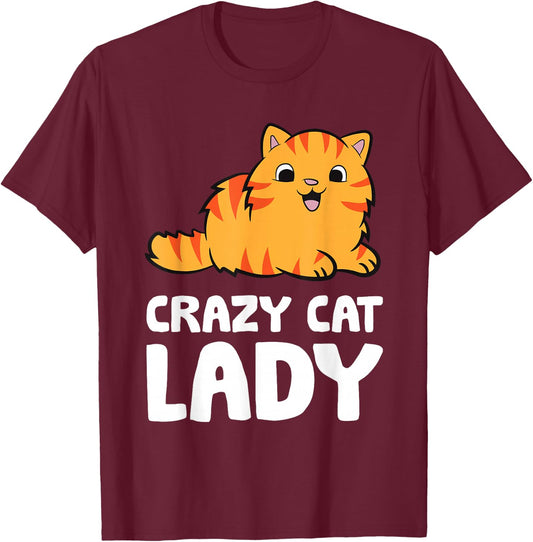 Crazy Cat Lady Pet Women Cat T-Shirt - T-Shirt | Maroon