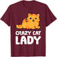 Crazy Cat Lady Pet Women Cat T-Shirt - T-Shirt | Maroon