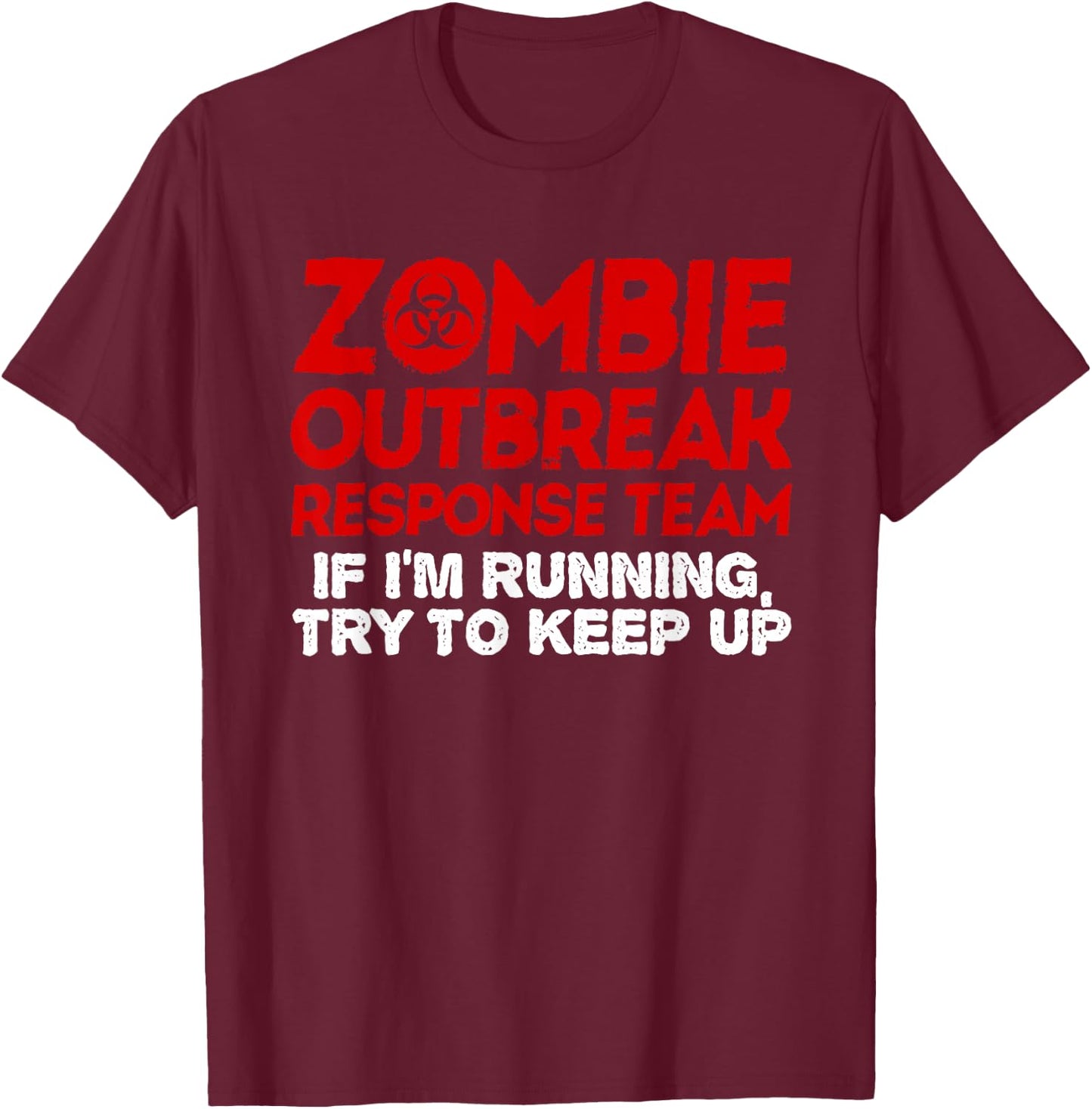 Funny Zombie Running Designs Women Runner Athletes T-Shirt - T-Shirt | Maroon
