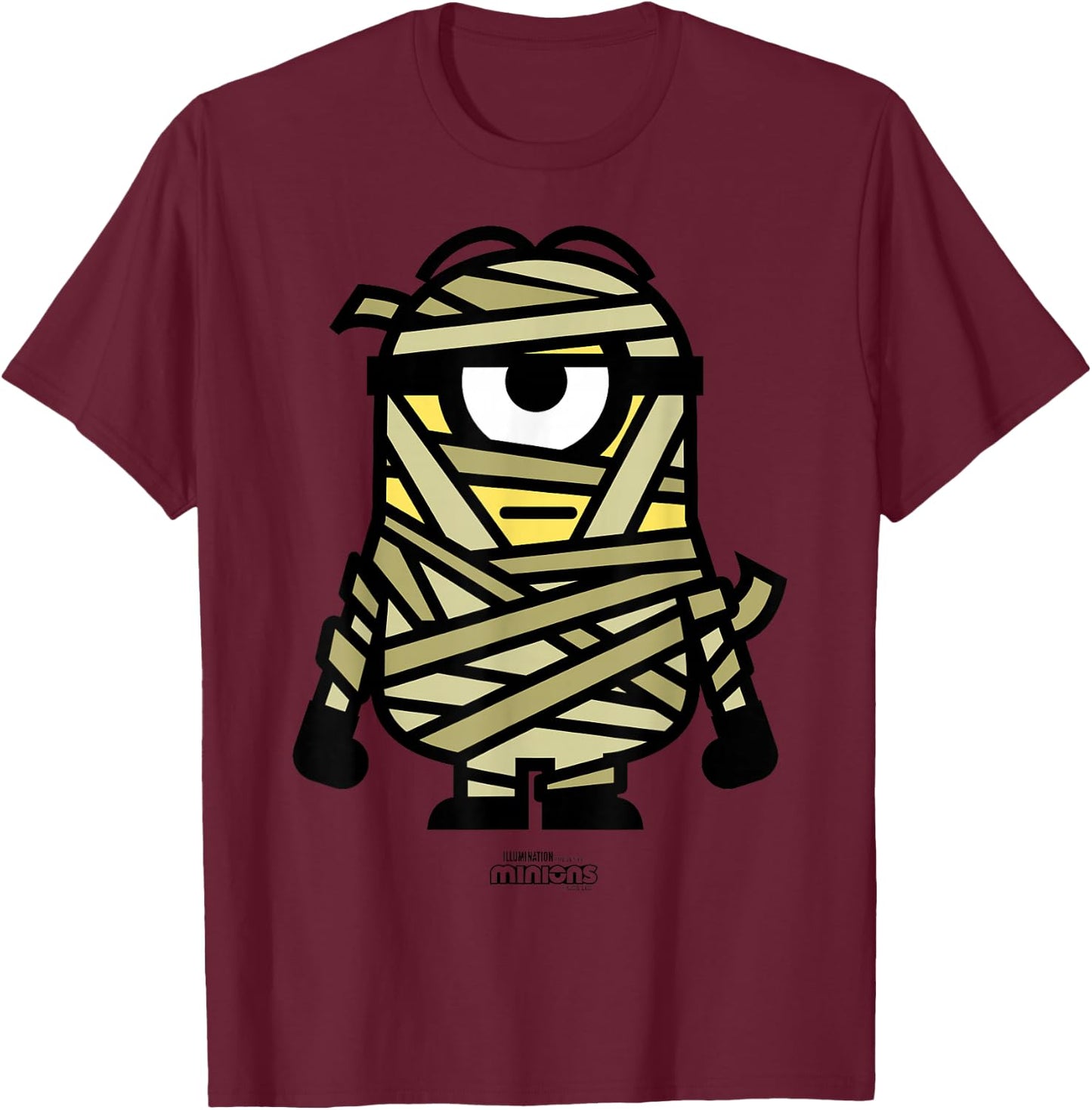 Minions Monsters Mummy Stuart Halloween T-Shirt - T-Shirt | Maroon