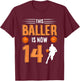 14th Birthday Basketball - This Baller is now 14 T-Shirt - T-Shirt | Maroon