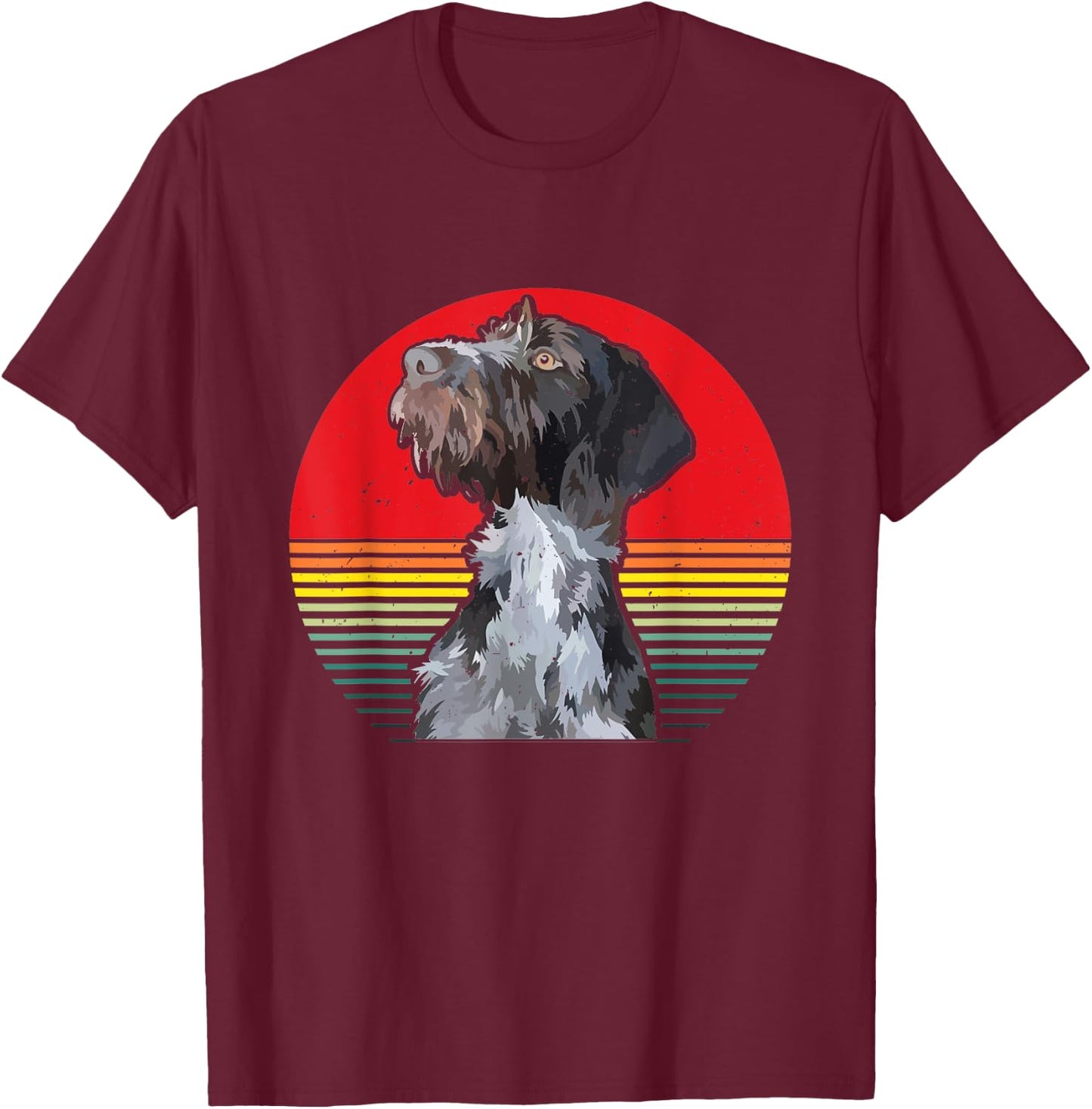 Wirehaired Dog German Wirehaired Pointer Hunting Dog Gift T-Shirt - T-Shirt | Maroon