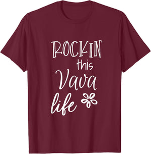 Rockin This Vava Life Portugal Portuguese Grandma T-Shirt - T-Shirt | Maroon