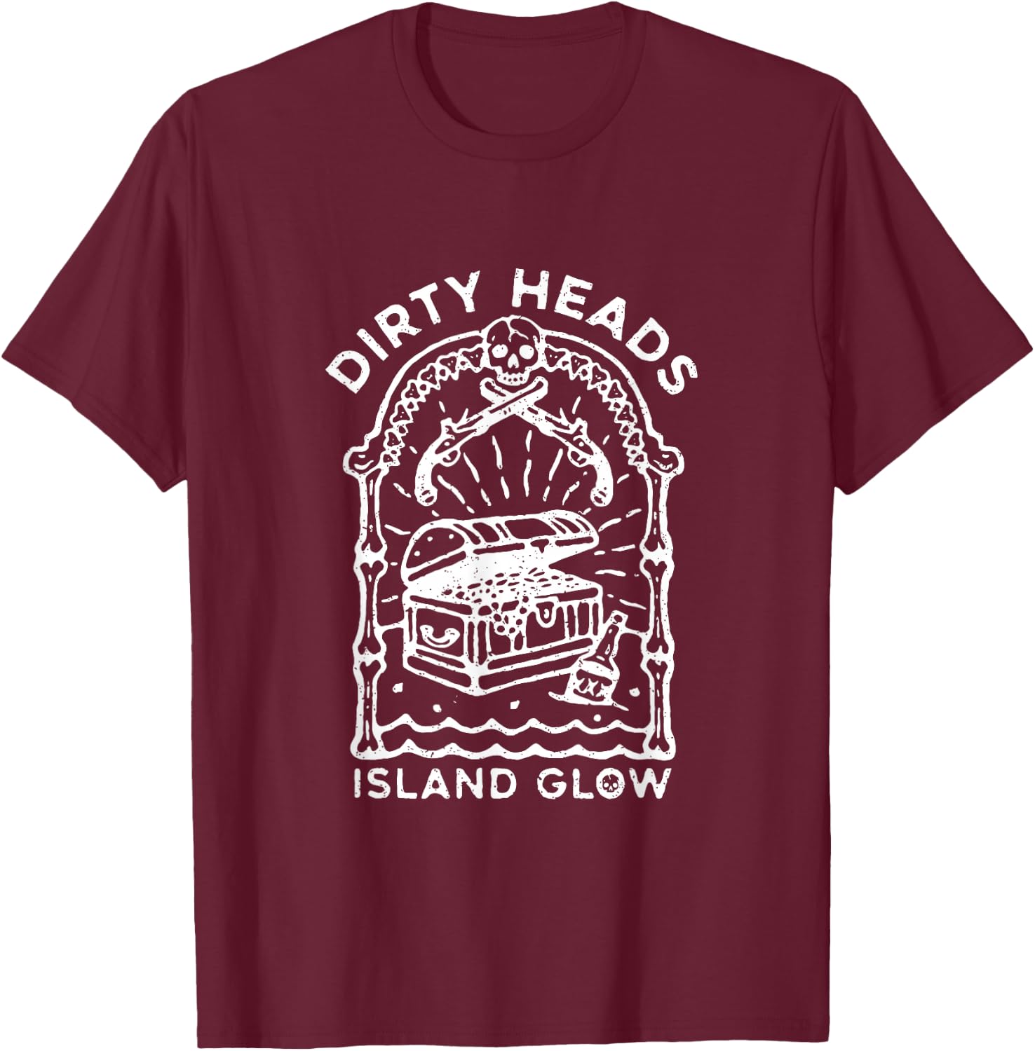 Heads Dirty Island Glow Apparel T-Shirt - T-Shirt | Maroon