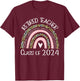 Retired Teacher Class Of 2024 Retirement Leopard Rainbow T-Shirt - T-Shirt | Maroon