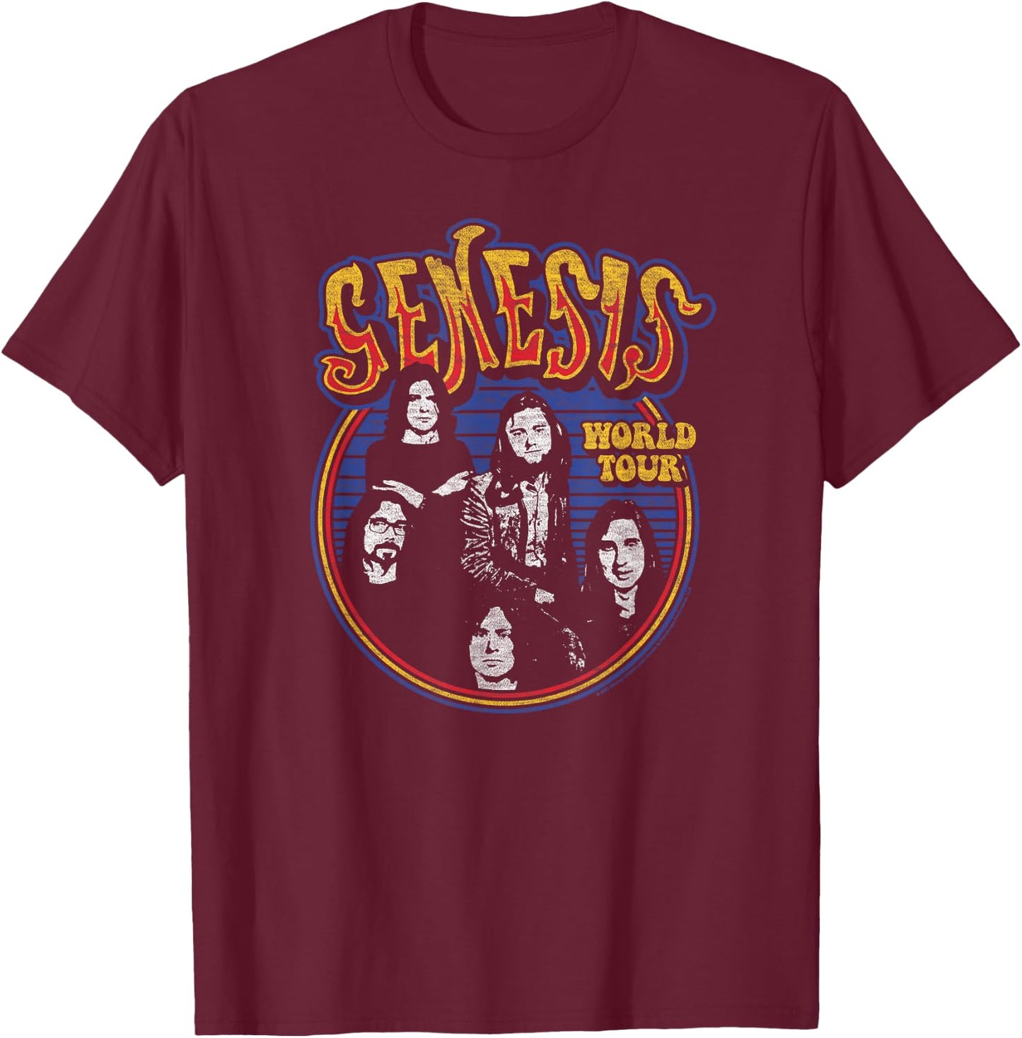 Genesis - World Tour Group Members T-Shirt - T-Shirt | Maroon