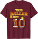 This Baller Is Now 10 Football Kids Boys Girls 10th Birthday T-Shirt - T-Shirt | Maroon