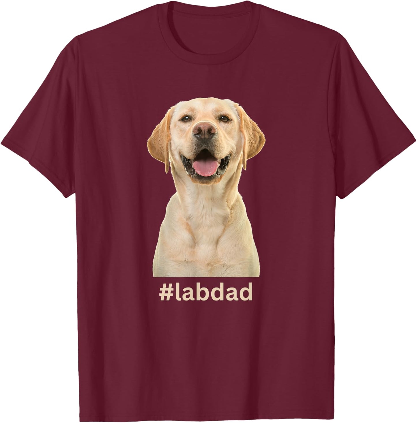 Tan Labrador Retriever Lab Dad T-Shirt - T-Shirt | Maroon