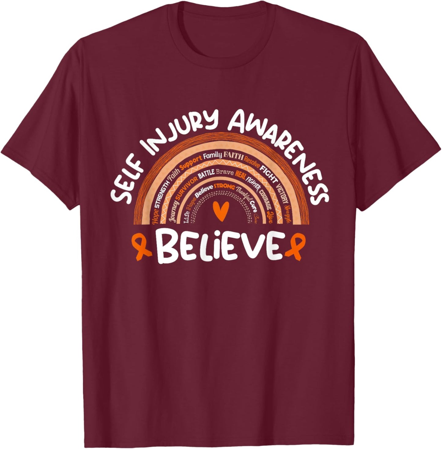 Self Injury Awareness Month Stuff | Self Injury Awareness T-Shirt - T-Shirt | Maroon