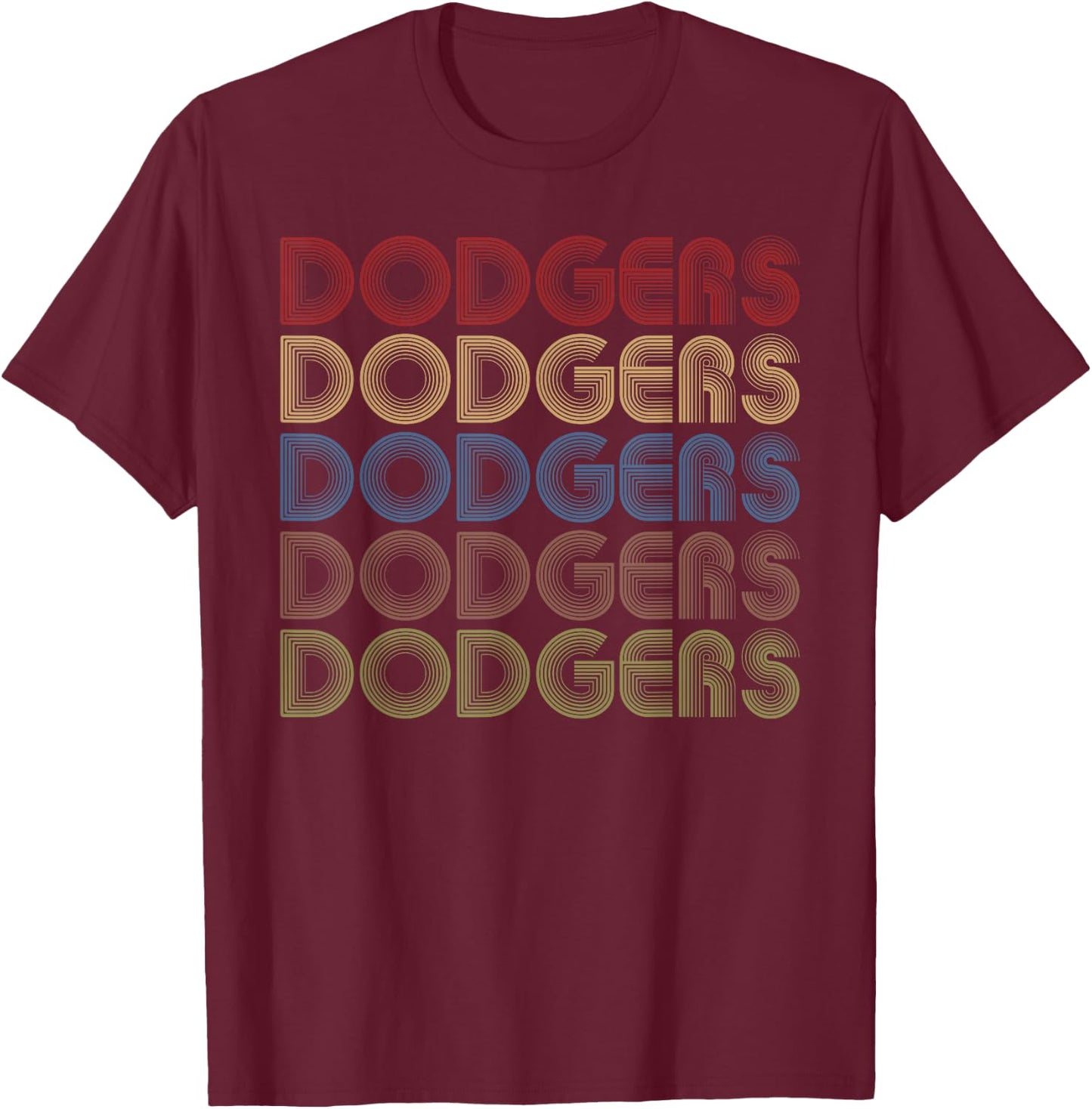 Dodgers Name Retro Vintage Apparel Gift Dodgers Lover T-Shirt - T-Shirt | Maroon