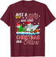 Just A Girl Loves Christmas And Cruises Santa Cruise Gnome T-Shirt - T-Shirt | Maroon
