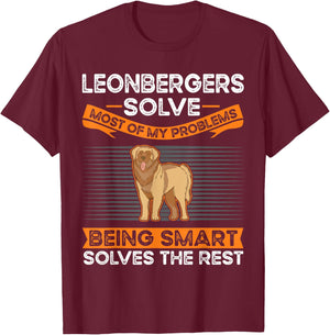 Leonbergers solve most of my problems Leonberger T-Shirt - T-Shirt | Maroon