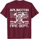 Arlington Texas Fire Department Thin Red Line Logo T-Shirt - T-Shirt | Maroon