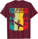California Dreaming Men Women Surfing Beach Summer Vacation T-Shirt - T-Shirt | Maroon