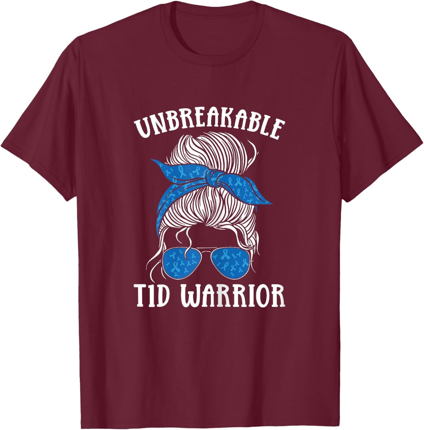 Diabetes Awareness Type 1 Diabetes Unbreakable T1D Warrior T-Shirt - T-Shirt | Maroon