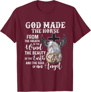 God made the Horse from the breath of the wind T-Shirt - T-Shirt | Maroon