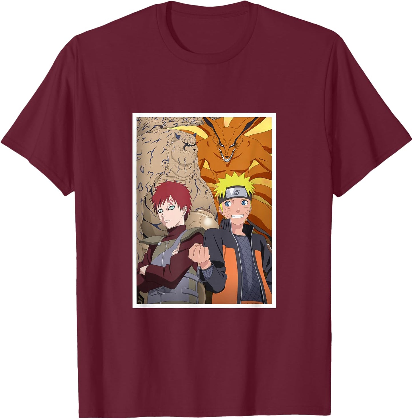he Uzumaki, Gaara, Kurama, Shukaku T-Shirt - T-Shirt | Maroon