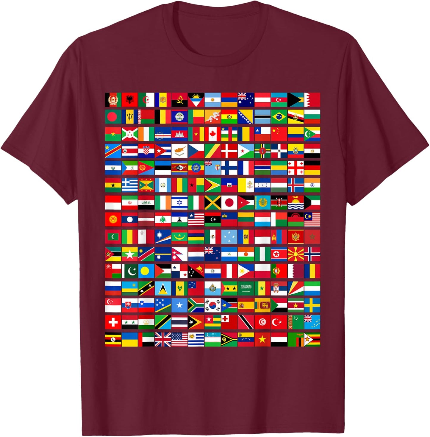195 Flags Of All Countries in The World International Event T-Shirt - T-Shirt | Maroon