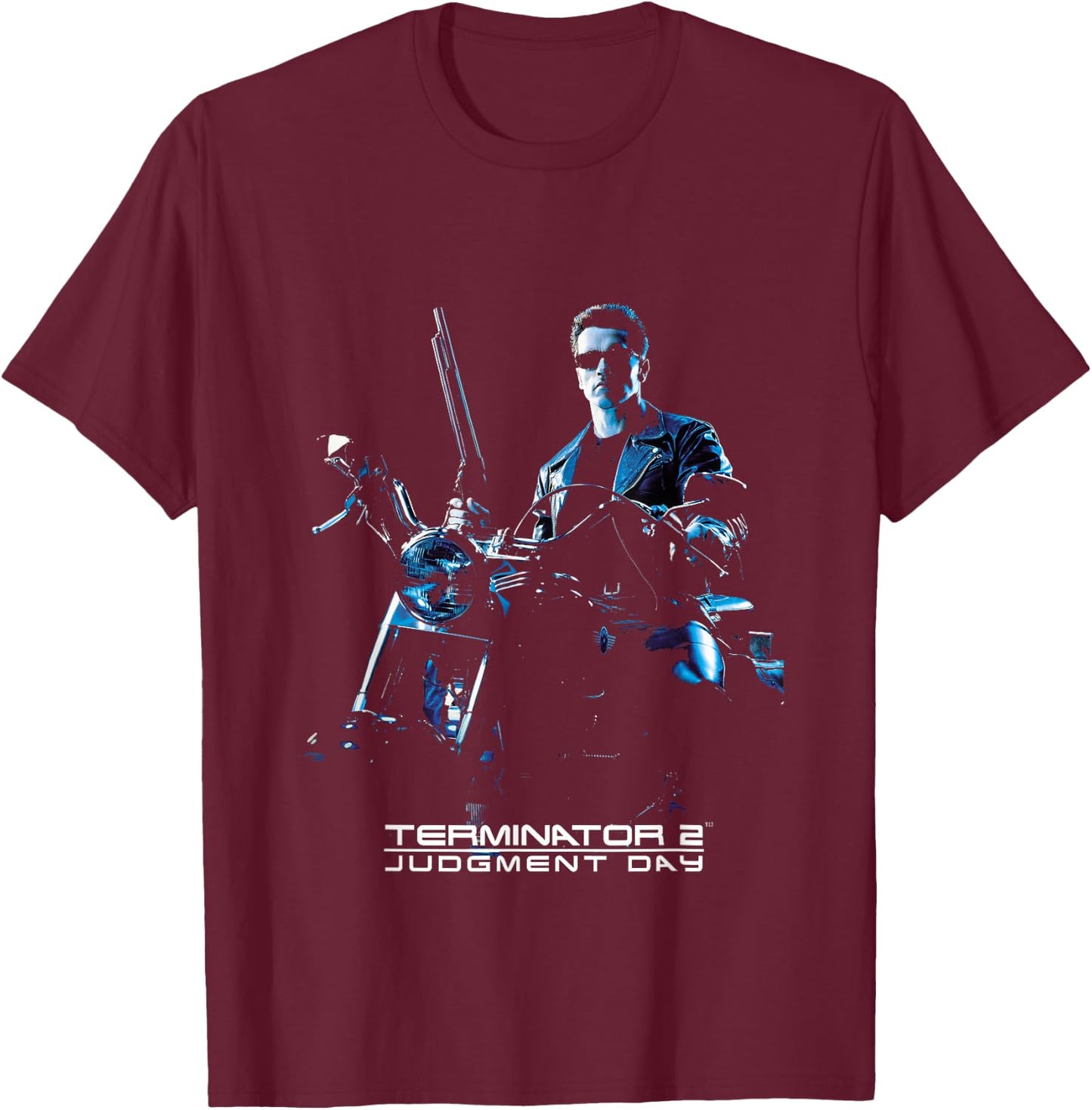 Terminator 2 Judgement Day Theatrical Poster T-Shirt - T-Shirt | Maroon