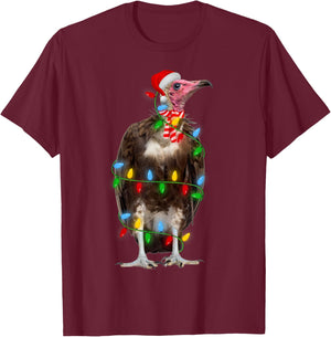Vulture Bird Xmas Lighting Holiday Santa Vulture Christmas T-Shirt - T-Shirt | Maroon