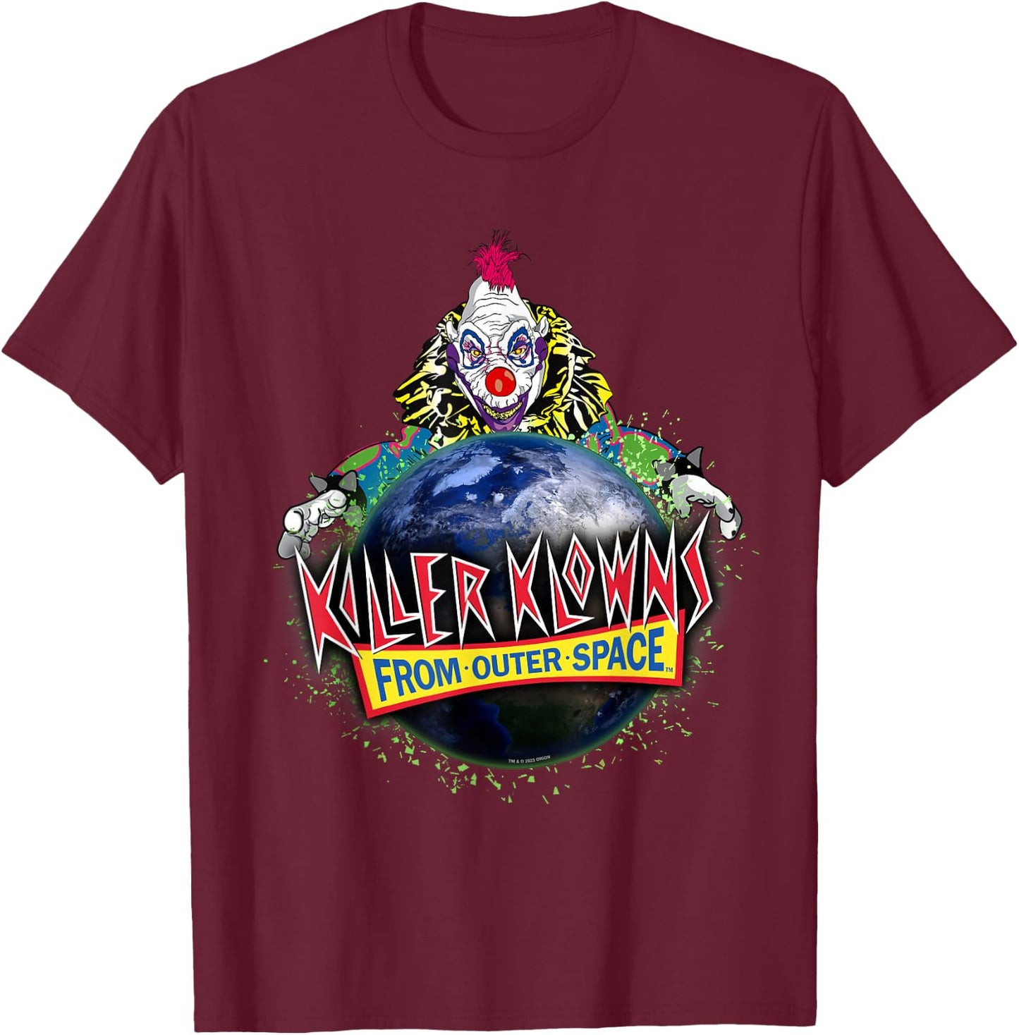Killer Klowns from Outer Space Klownzilla Earth Invasion T-Shirt - T-Shirt | Maroon