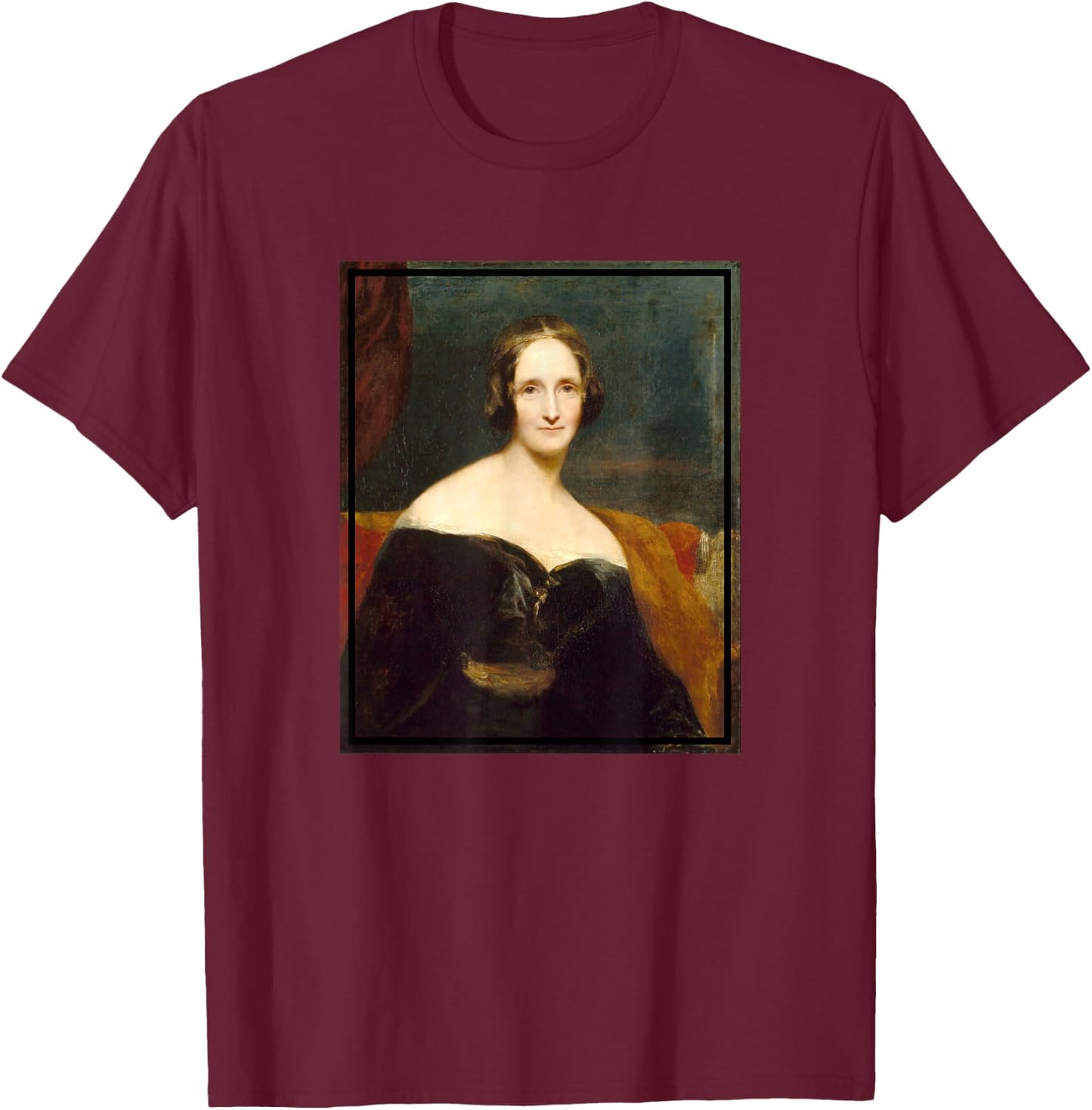 Mary Shelley Portrait Painting (1840) T-Shirt - T-Shirt | Maroon