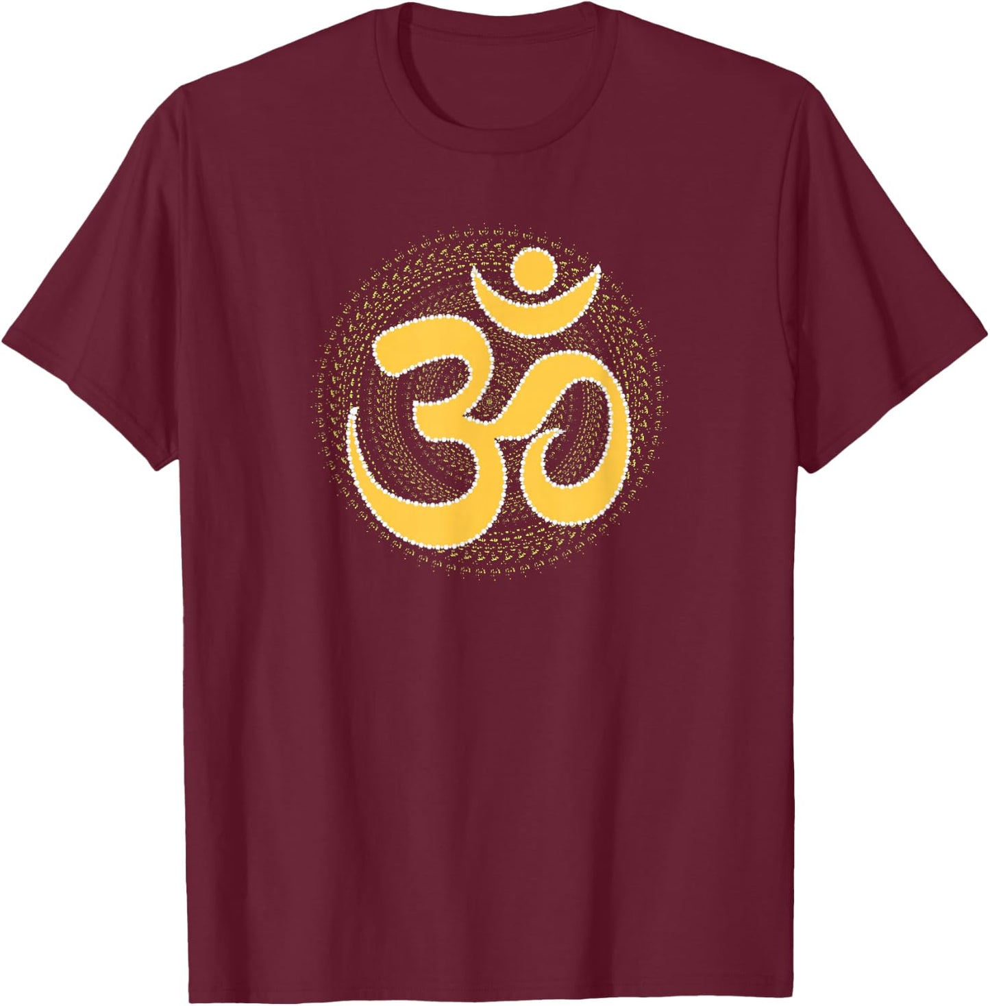 Om Meditation Ancient Symbol Spiritual Mandala Yog Aum Omkar T-Shirt - T-Shirt | Maroon