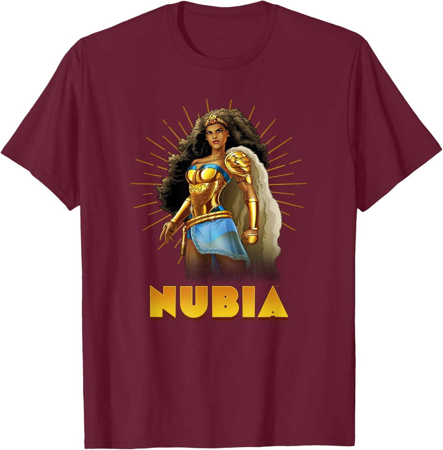 DC Comics Nubia Hero Pose Portrait T-Shirt - T-Shirt | Maroon