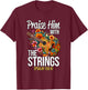 Praise Him With The Strings Christian Guitar Psalm T-Shirt - T-Shirt | Maroon