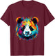 Rainbow Panda Head Brilliant Unleashed Cute Panda T-Shirt - T-Shirt | Maroon