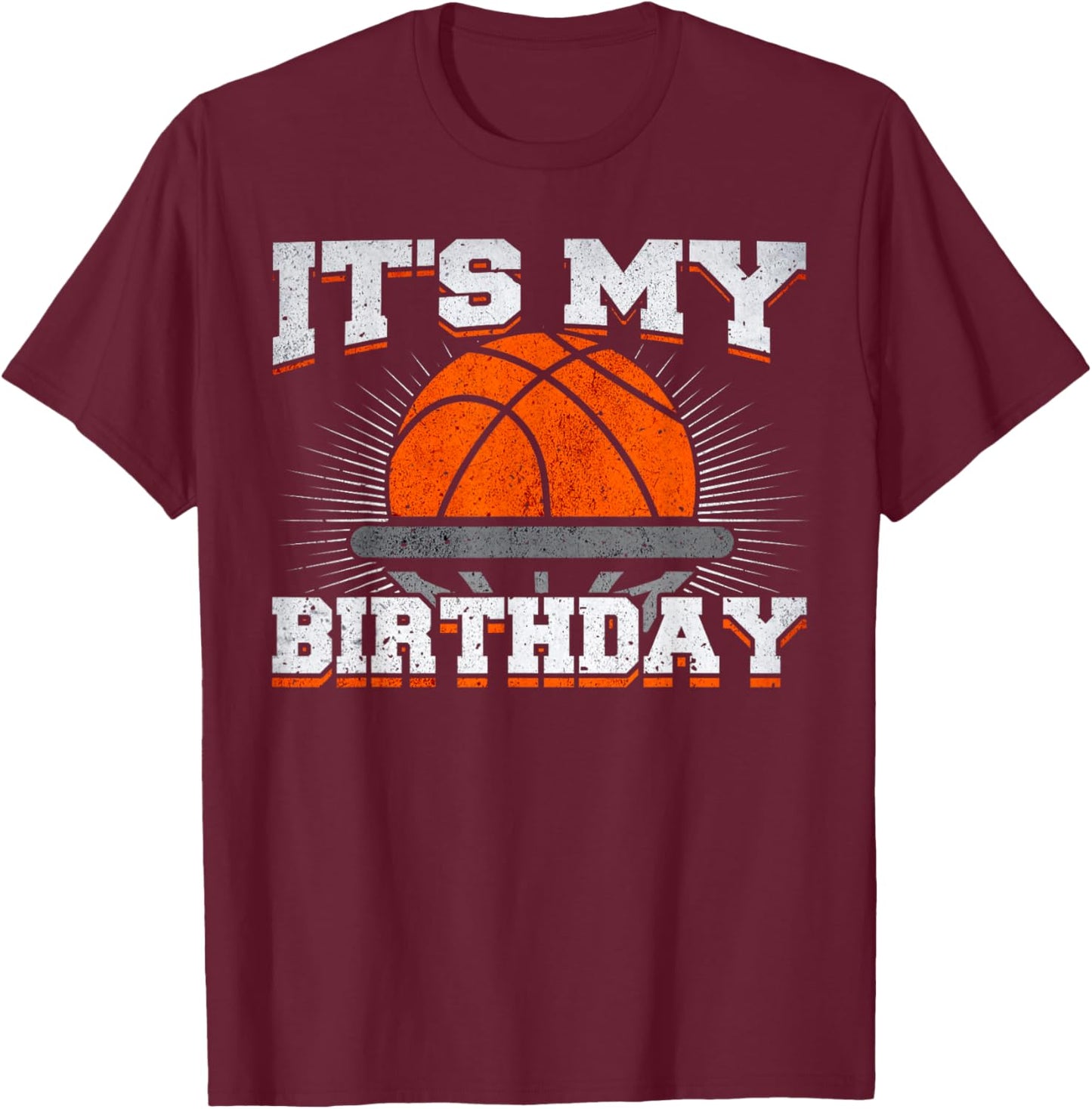It's My Birthday Basketball Player Birthday Boy T-Shirt - T-Shirt | Maroon