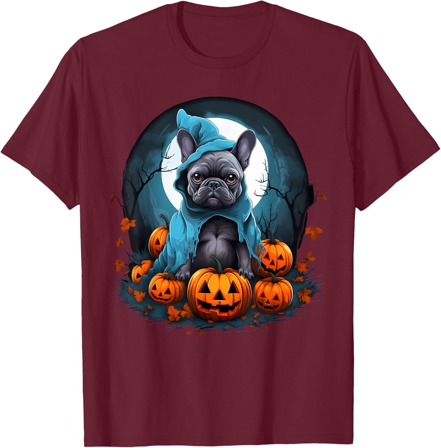 Frenchie French Bulldog Halloween Costume T-Shirt - T-Shirt | Maroon