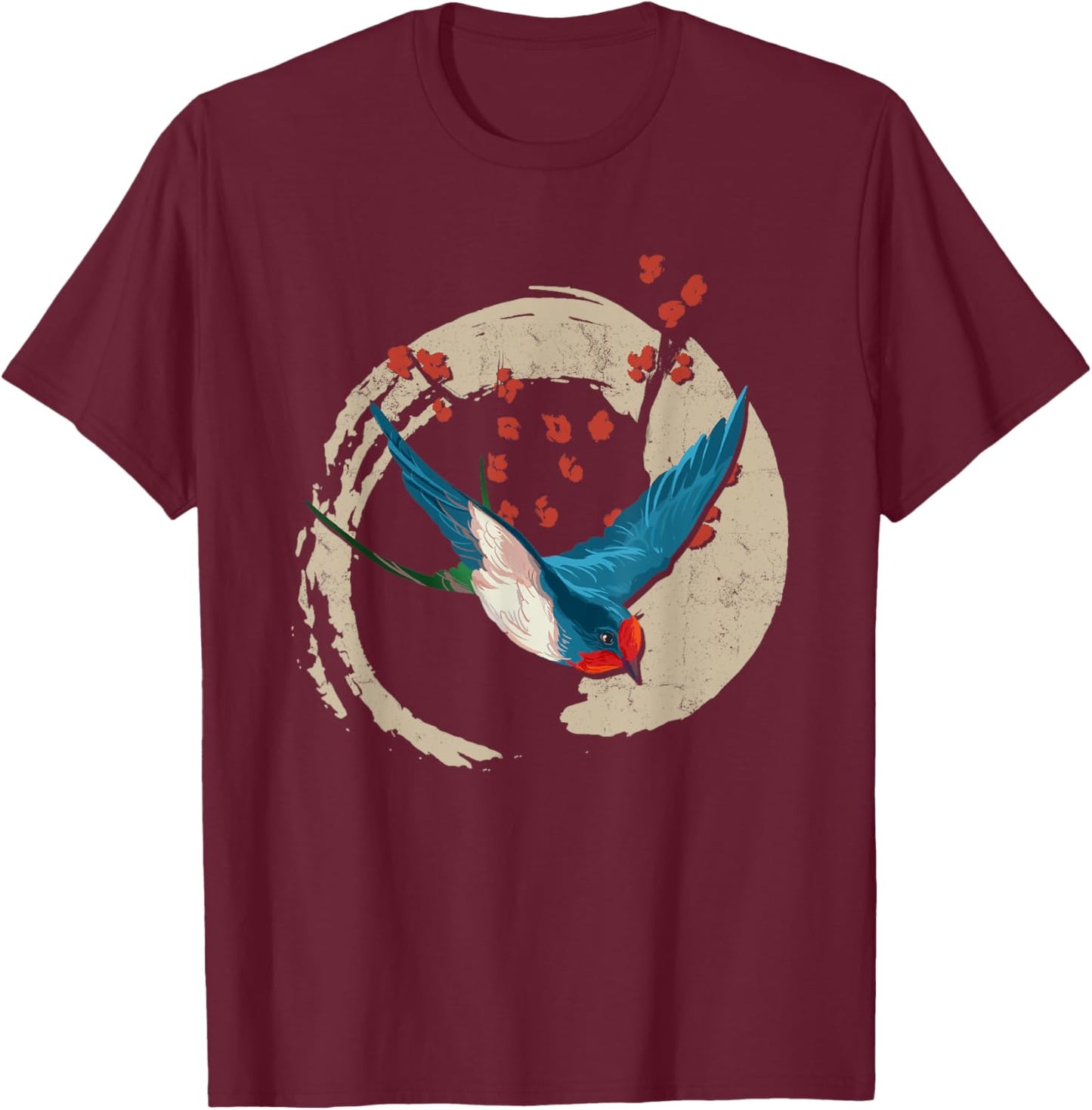 Colorful Swallow | Birds Lover | Nature Swallows T-Shirt - T-Shirt | Maroon