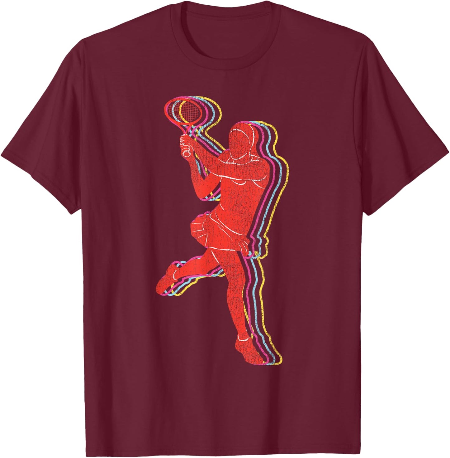 Funny Tennis Player Racket Retro Vintage T-Shirt - T-Shirt | Maroon