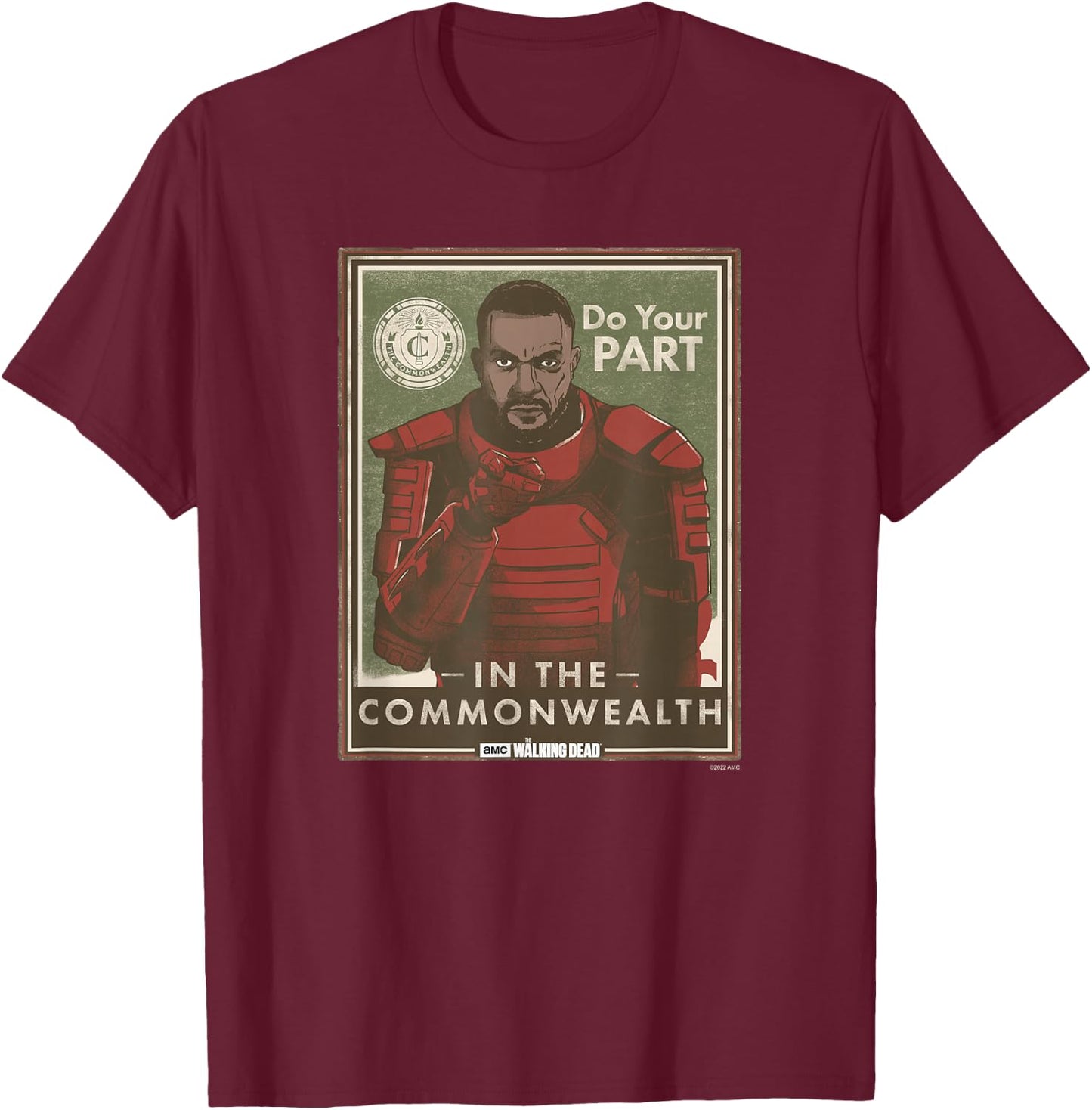 The Walking Dead Mercer T-Shirt - T-Shirt | Maroon