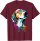 Colorful American Foxhound Wearing Sunglasses Dog Lover T-Shirt - T-Shirt | Maroon