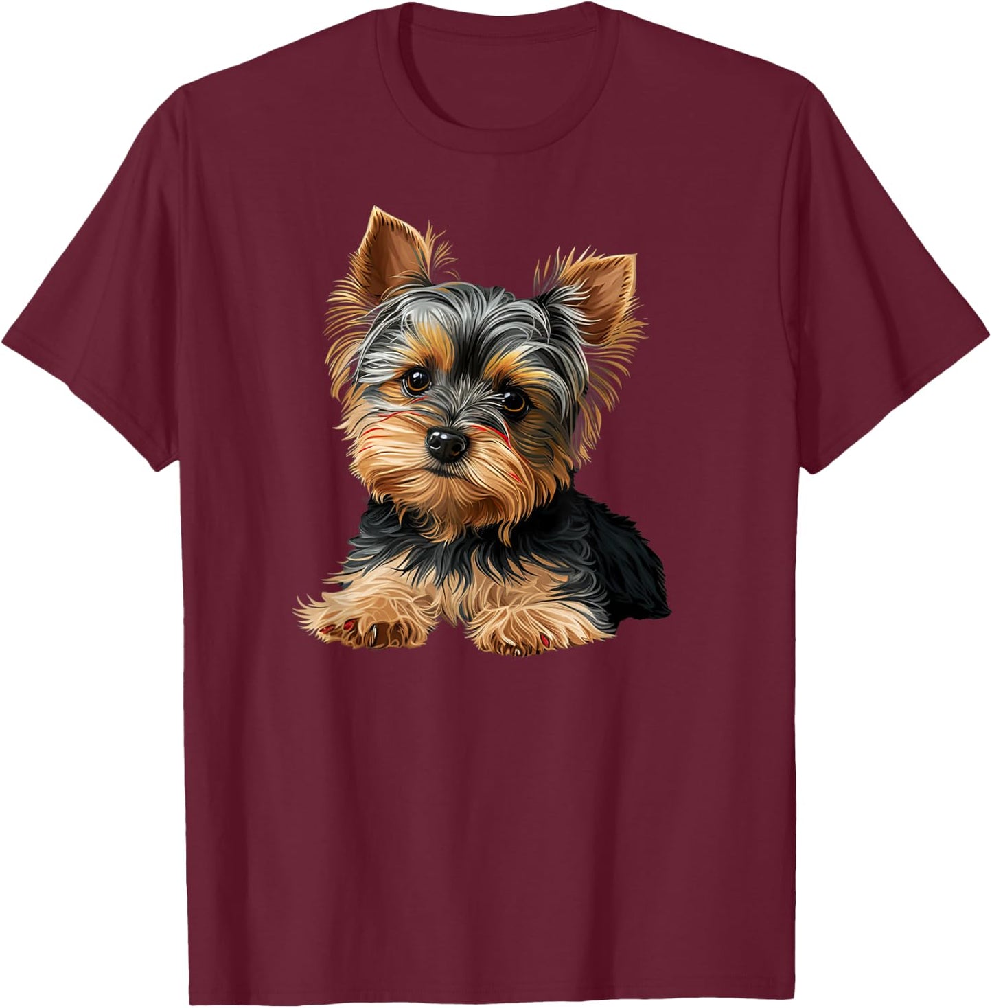 Funny Yorkshire Terrier Cute Puppy T-Shirt - T-Shirt | Maroon