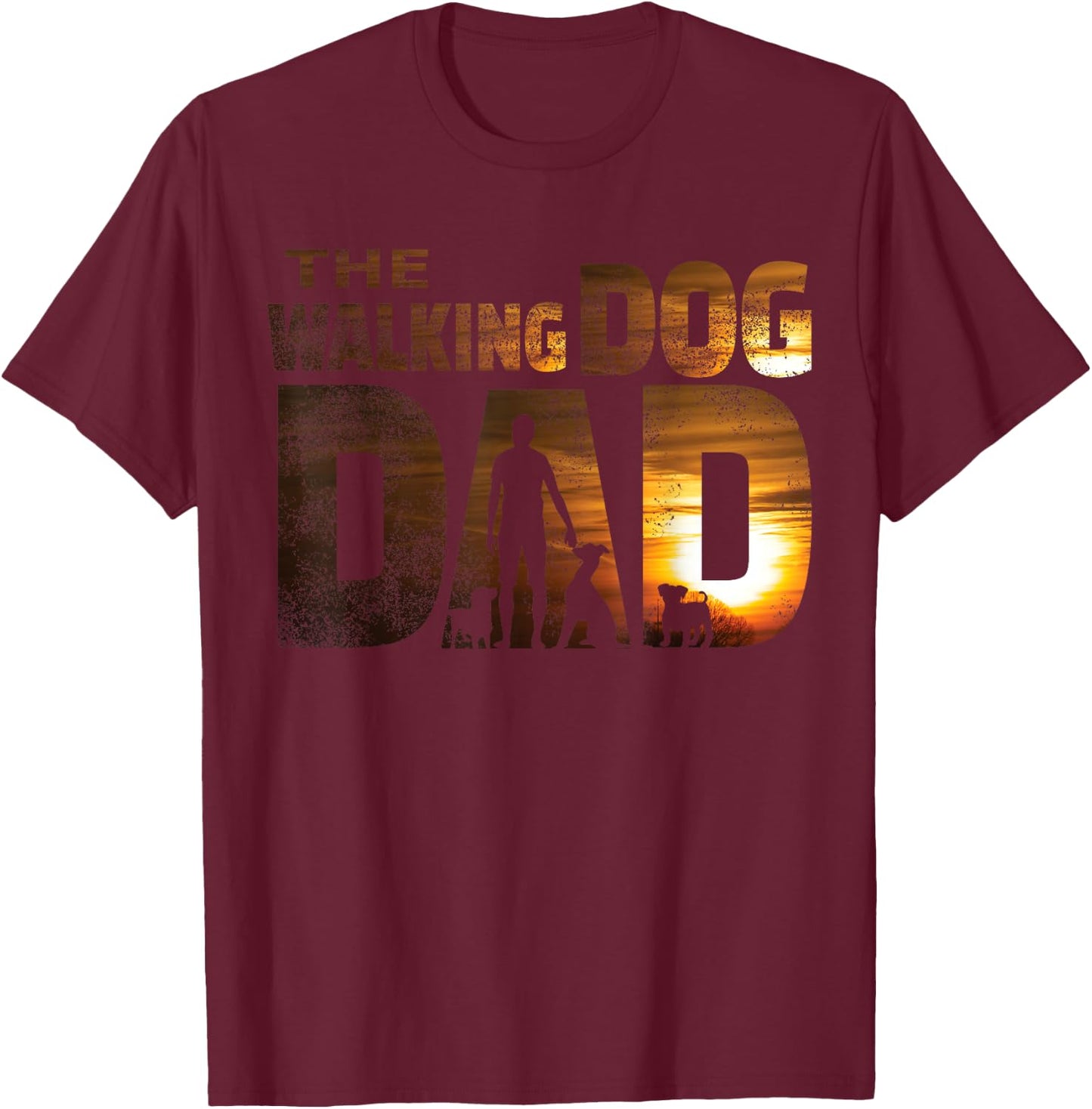 The Walking Dad Design as a dog holder Women T-Shirt - T-Shirt | Maroon