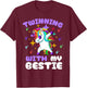 Twinning Unicorn Bestie Spirit Week Twin Day Best Friend T-Shirt - T-Shirt | Maroon