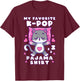 K-Pop Music Sleeping Cat K-Pop Pajamas T-Shirt - T-Shirt | Maroon