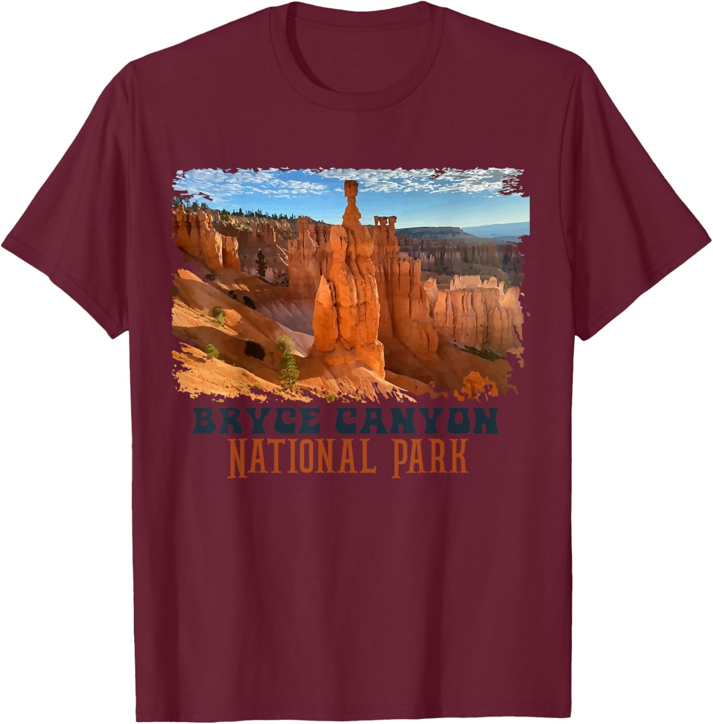 Bryce Canyon National Park Trail Explore Utah Camping Hiking T-Shirt - T-Shirt | Maroon