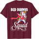 Dabbing unicorn We Wear Red For Red Ribbon Week Awareness T-Shirt - T-Shirt | Maroon